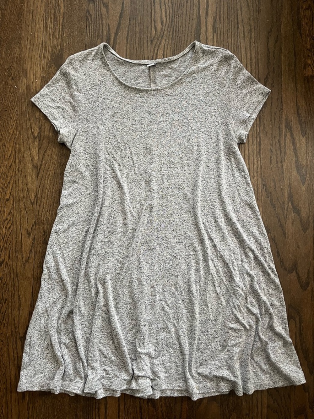 Old Navy Heather Gray Short-Sleeve Swing Mini Dress
